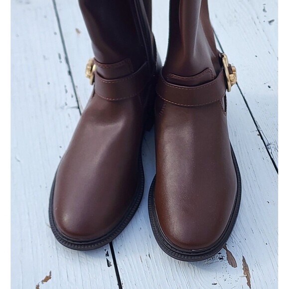 Coach Women's Walnut Farrah Leather Riding Boots Sz 5 Eu 35.5 - Picture 8 of 13